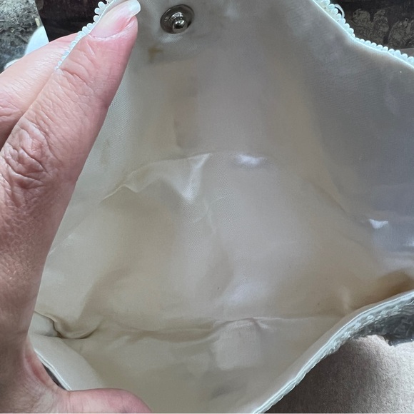 Handmade Soft Elegant Sequin Clutch in Cream - Picture 6 of 6